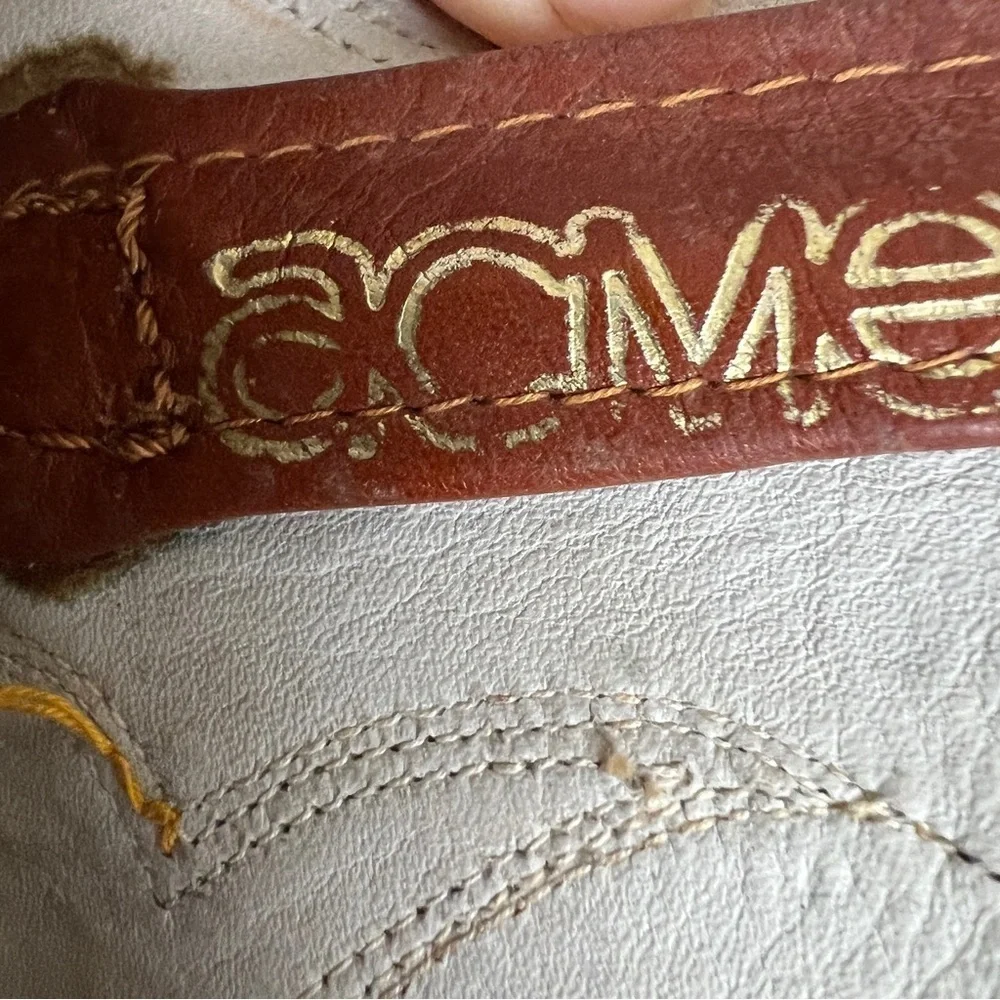 ACME Leather Western Cowboy Boots, Brown w/Pointed Toes. Size 7-1/2 D.